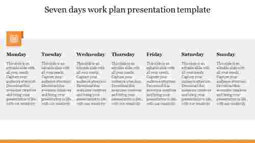 Seven days work plan presentation template